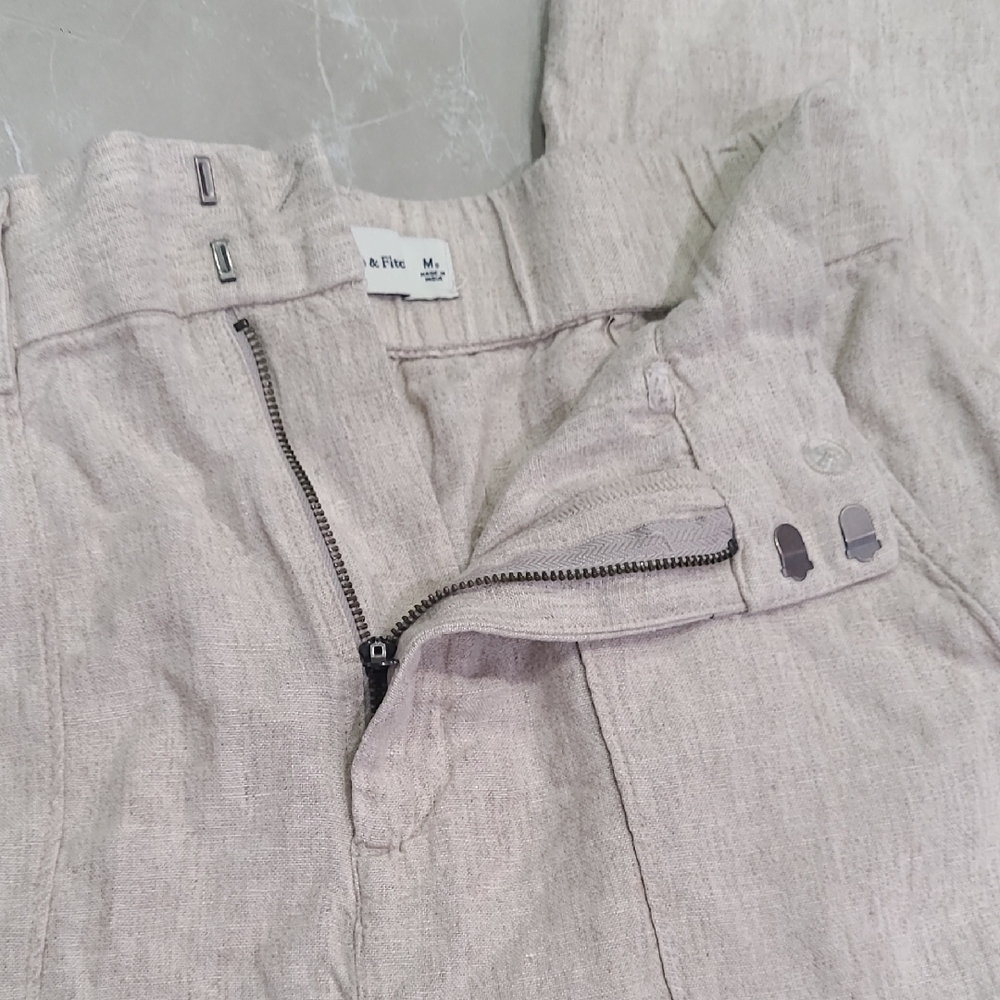 Abercrombie & Fitch Cream Wide Leg Pants - Picture 8 of 12